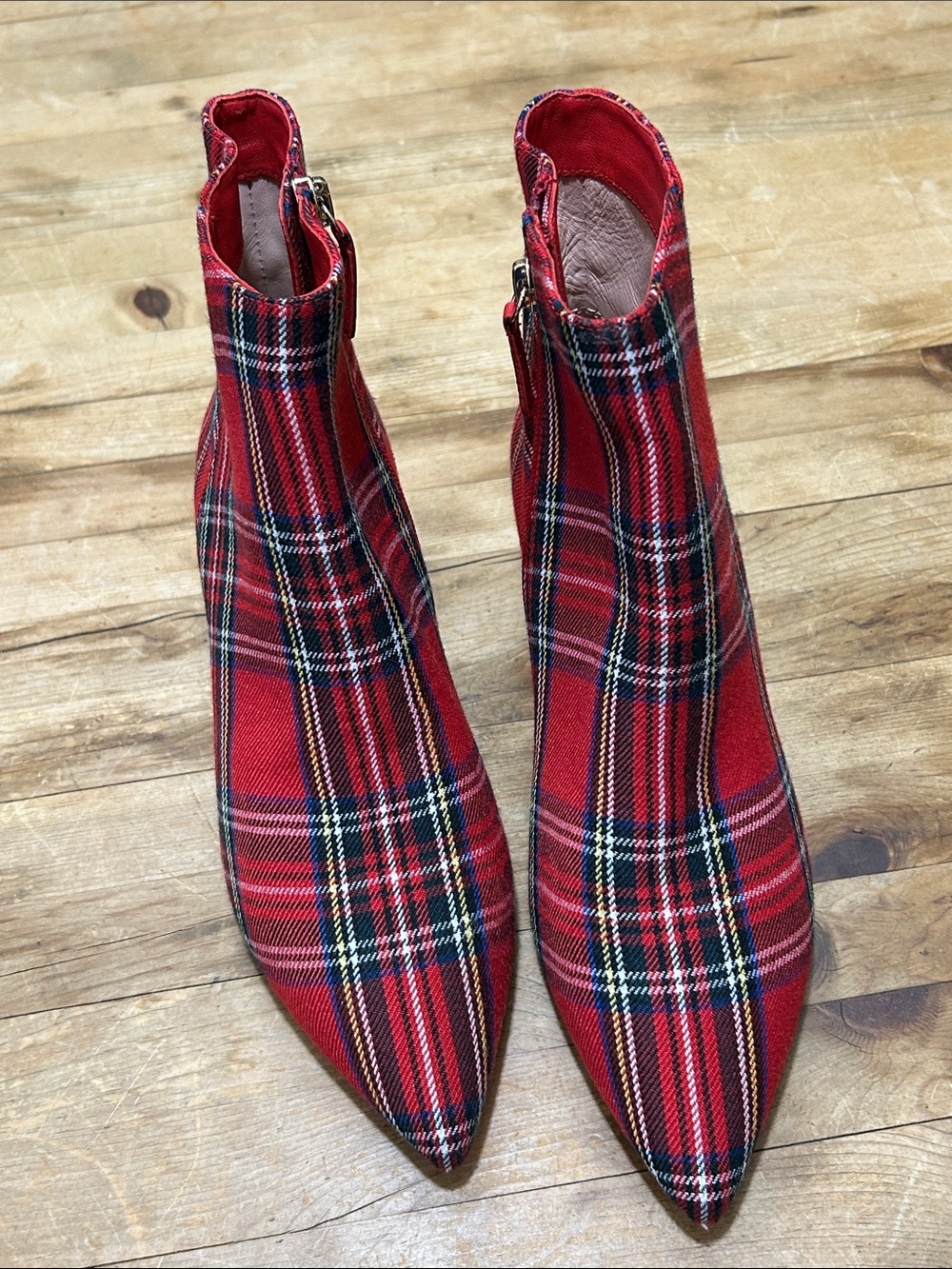 J Crew Emma Tartan Boots Size 6